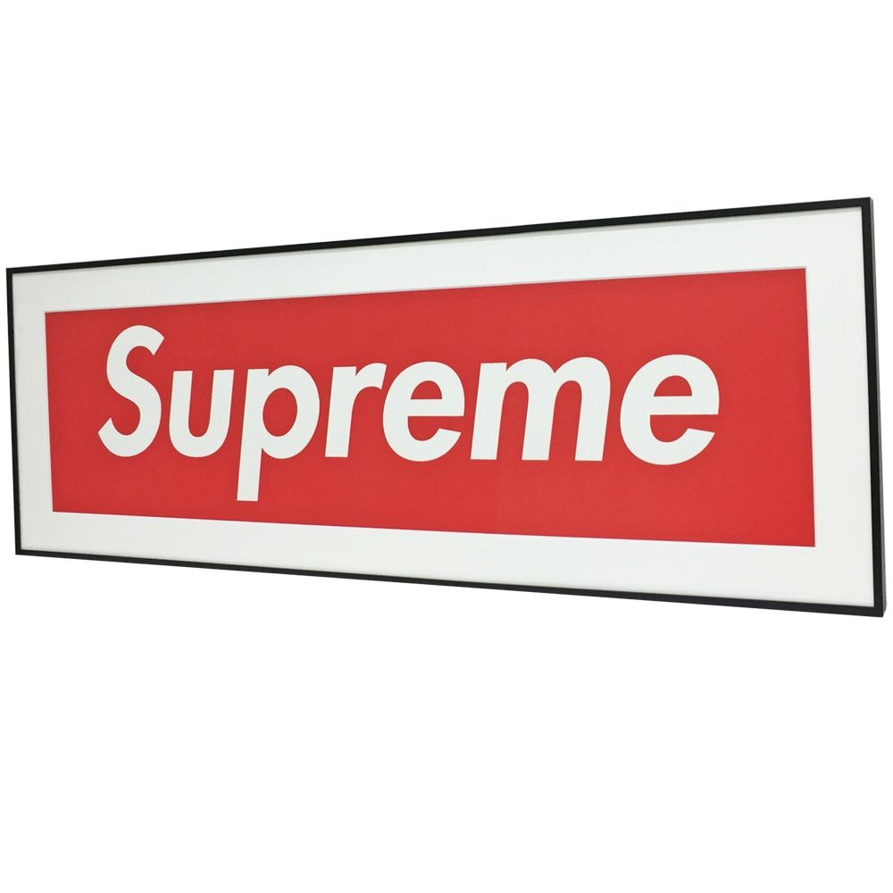 Supreme ステッカー 特大ステッカーを額縁に、シュプリームのロゴ