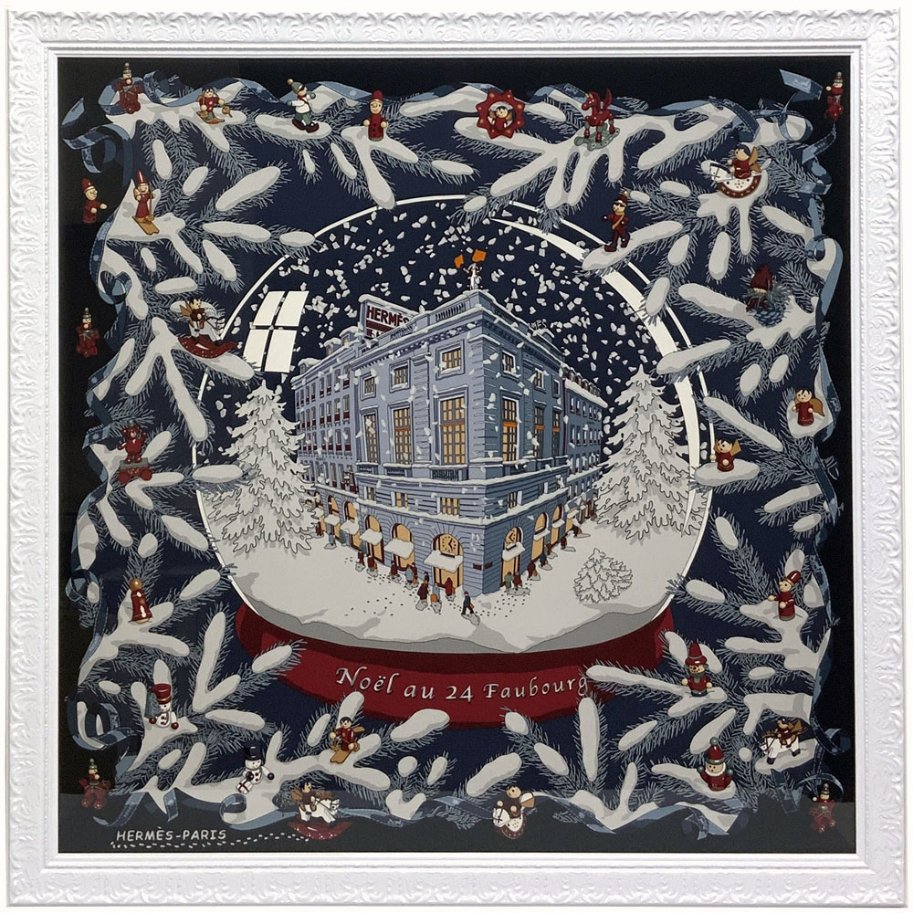 【希少】 HERMES エルメス フォーブル24番地のクリスマス スカーフ カレレディース